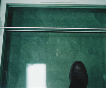 Picture of glass to glass joint fire test panel before loading for test