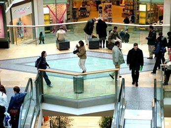 Picture of glass flooring at the Bullring Birmingham