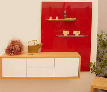 Furniture with SVL veneered Oregon pine wood panelling